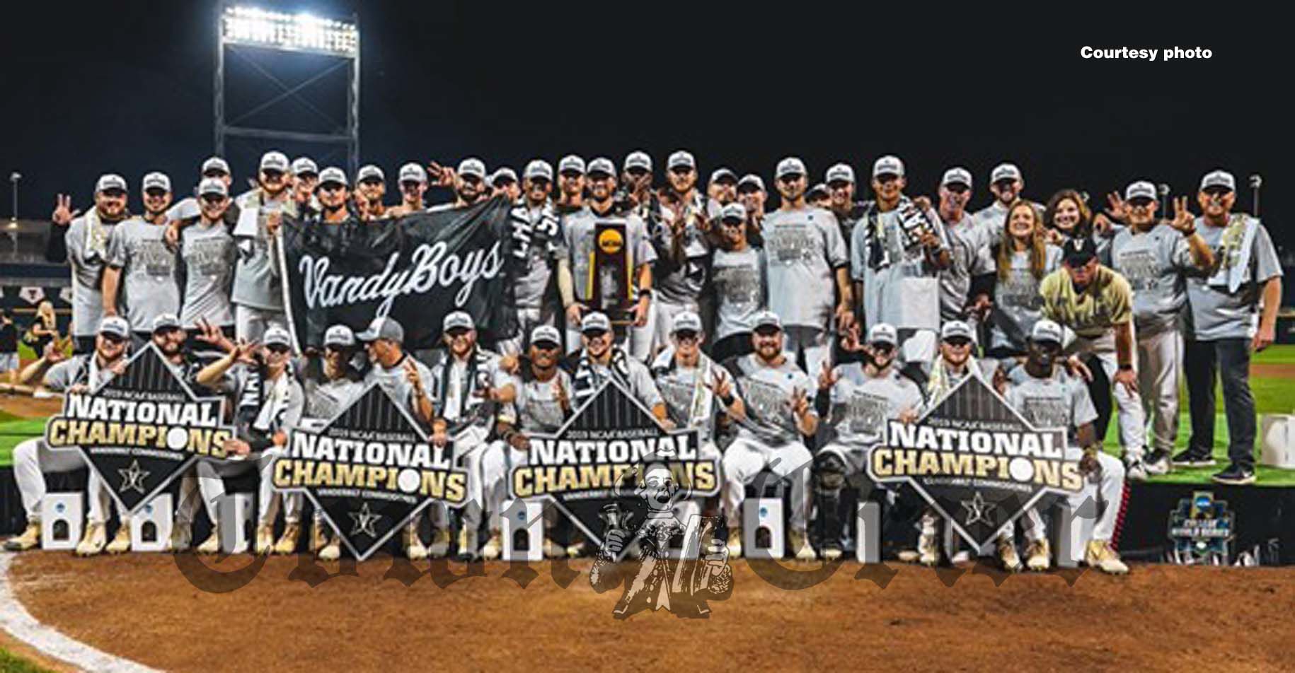 The Vanderbilt University Baseball team celebrated as the National Champions